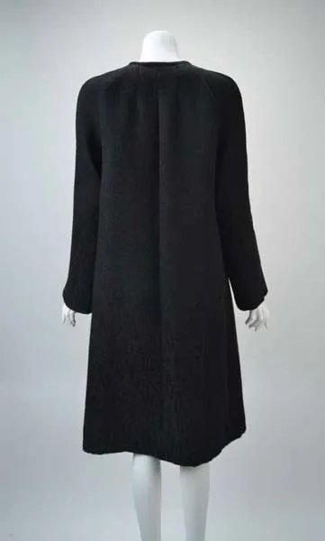 1960s Golet Black Matelasse Coat