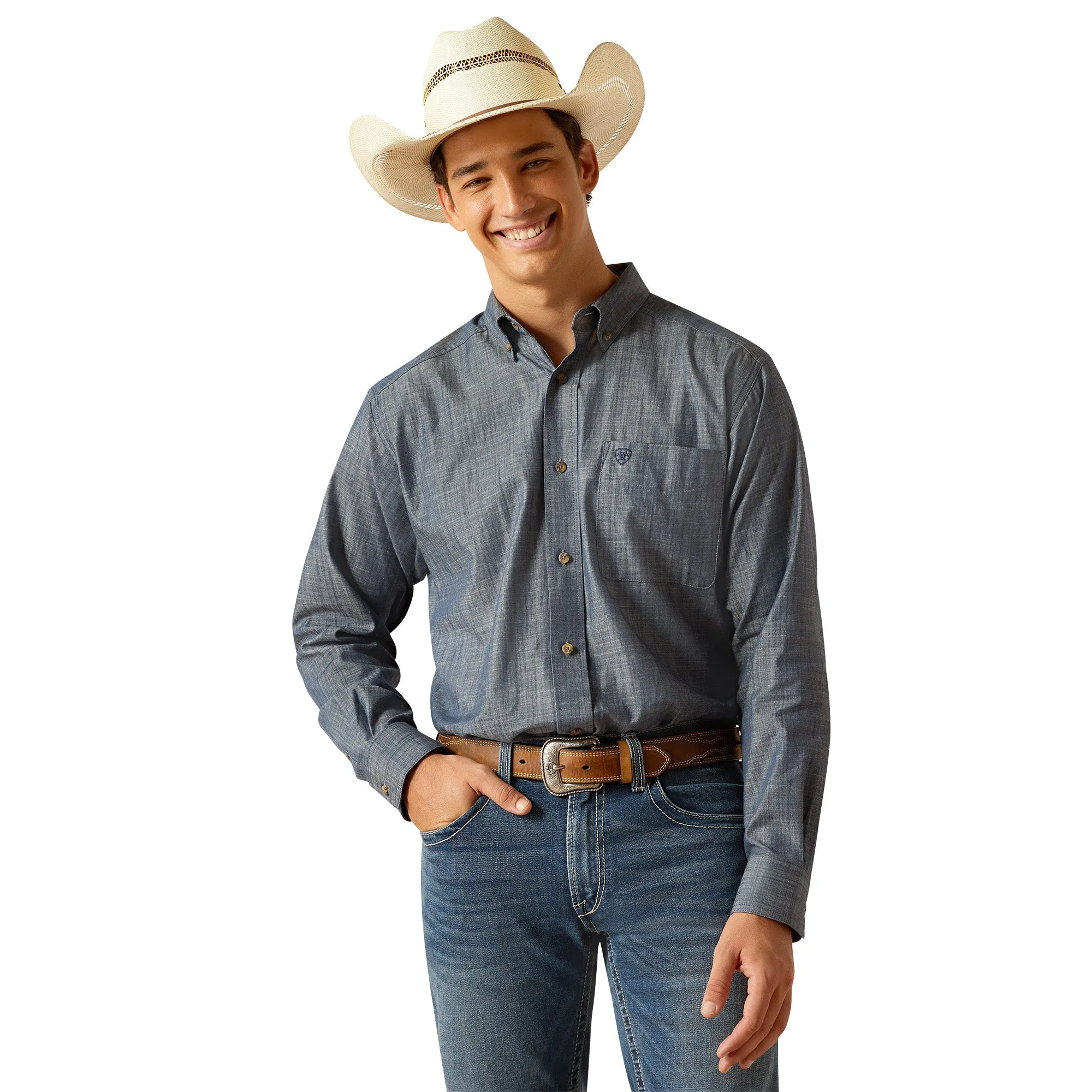 Ariat Patrick Classic Fit Shirt Blue Chambray