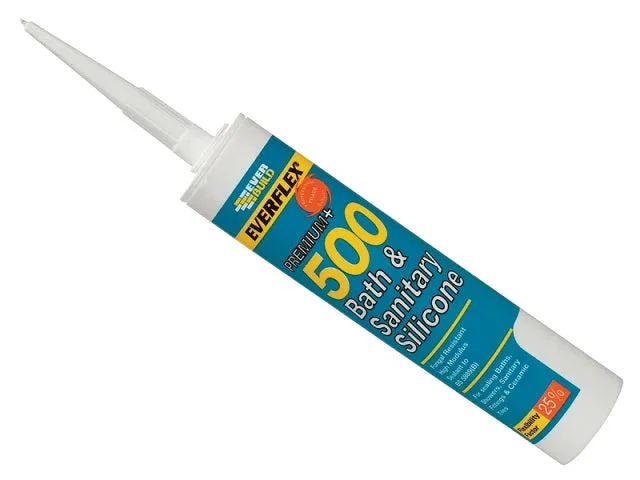 Bath & Sanitary Silicone Sealant 290ml White, Sandstone, Ivory or Grey (Everbuild)