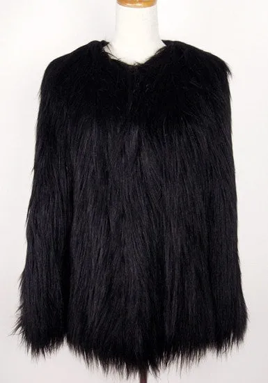 Black Faux Fur Coat