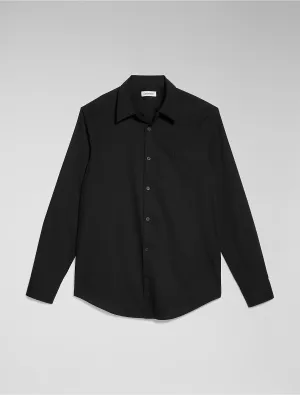 Calvin Klein Men's Solid Stretch Slim Woven Shirt Black Beauty 40CM100 002