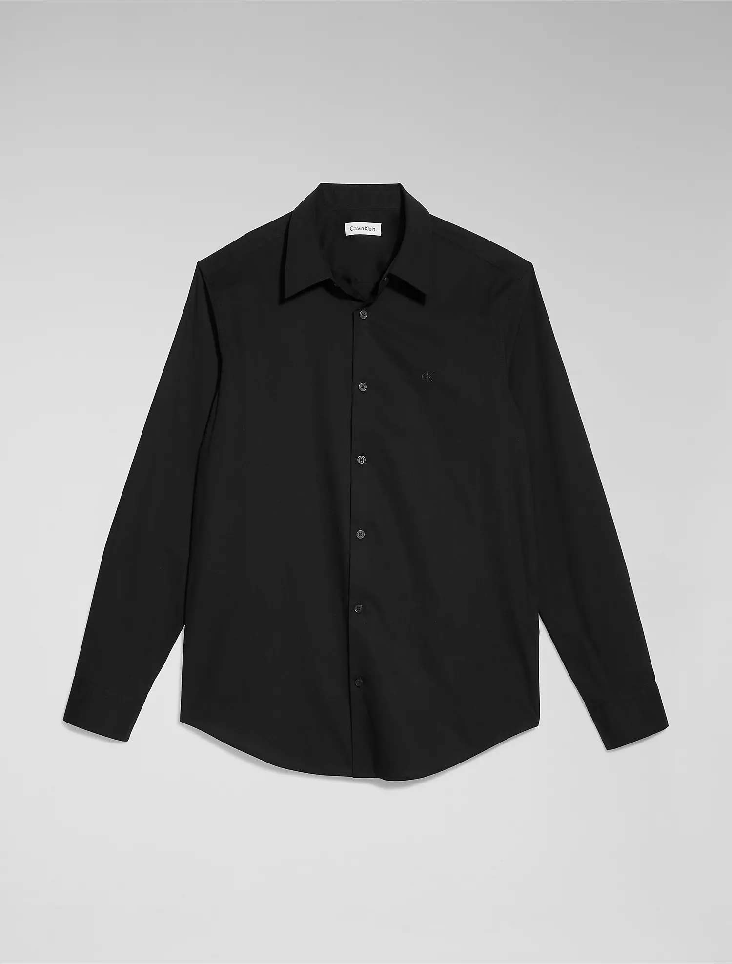 Calvin Klein Men's Solid Stretch Slim Woven Shirt Black Beauty 40CM100 002