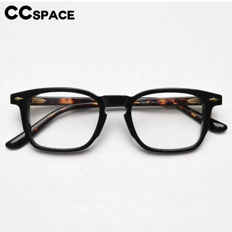 CCspace Unisex Full Rim Square Acetate Eyeglasses 56835