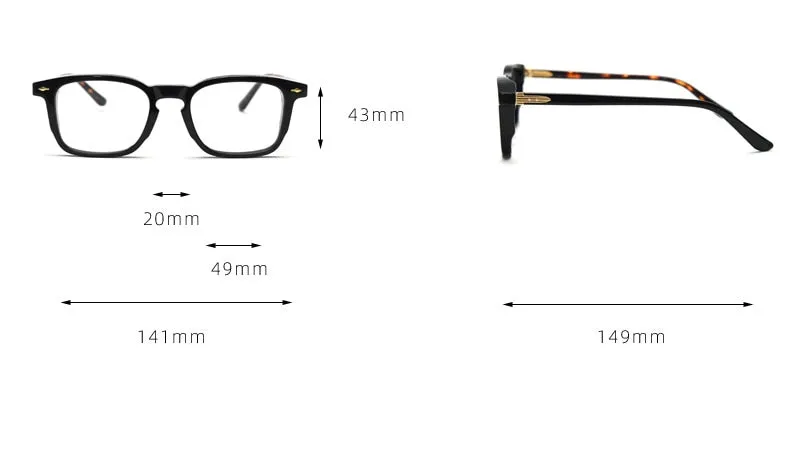 CCspace Unisex Full Rim Square Acetate Eyeglasses 56835