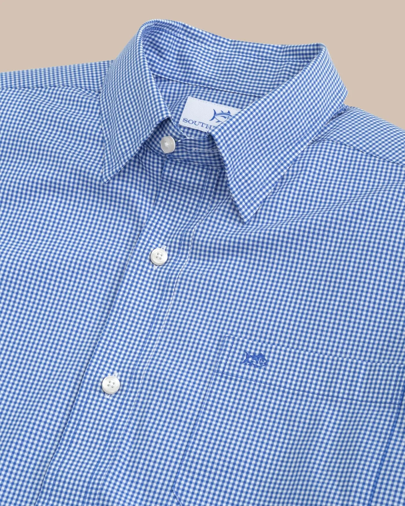 Charleston Parkwood Micro-Gingham Long Sleeve Sport Shirt