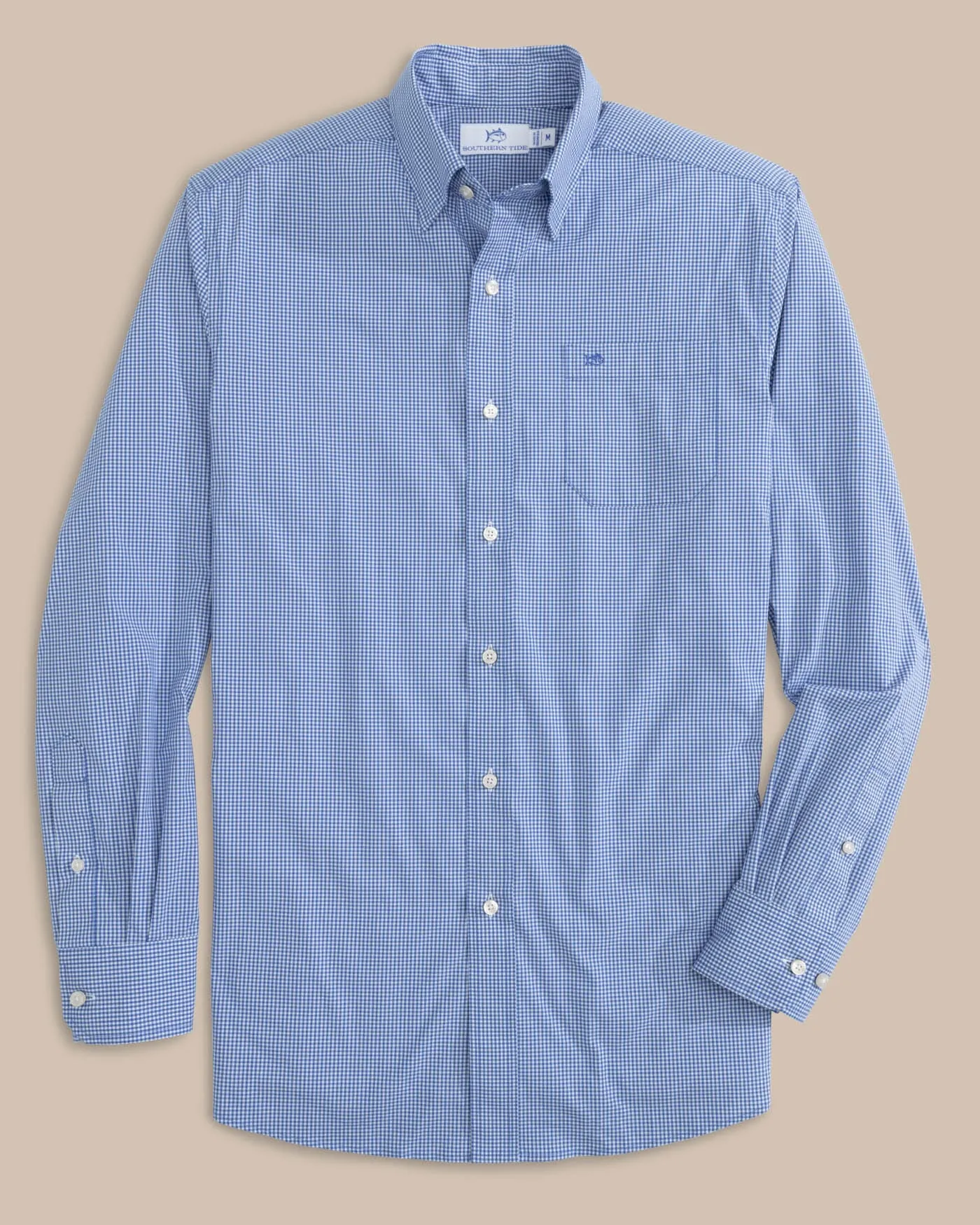 Charleston Parkwood Micro-Gingham Long Sleeve Sport Shirt