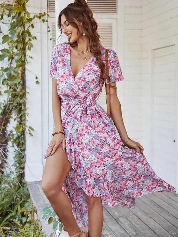 Charming Floral A-Line Dress with Effortless Elegance