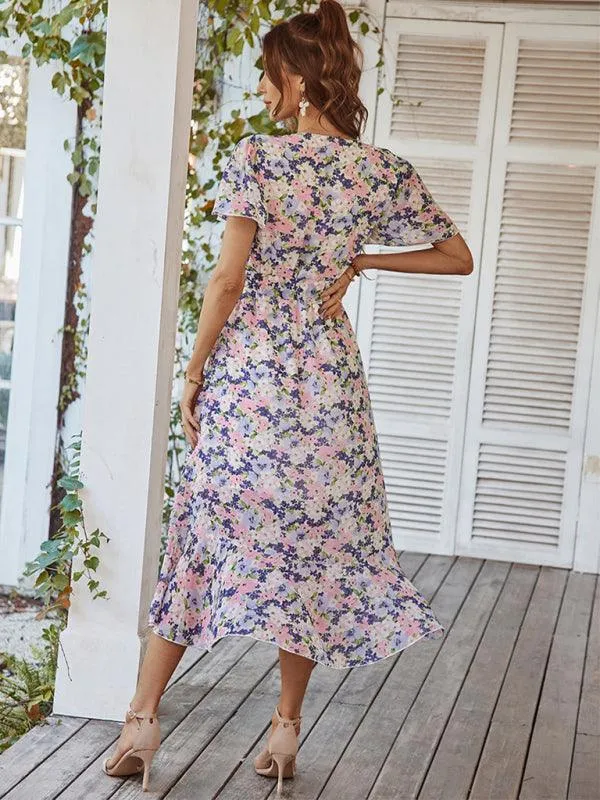 Charming Floral A-Line Dress with Effortless Elegance