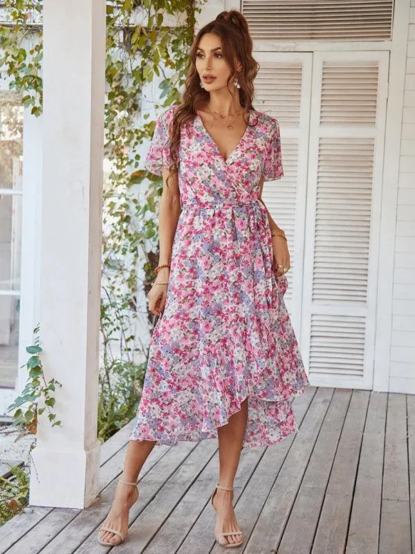 Charming Floral A-Line Dress with Effortless Elegance