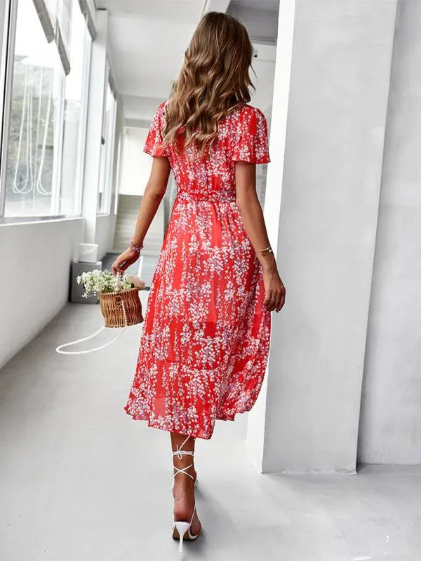 Charming Floral A-Line Dress with Effortless Elegance