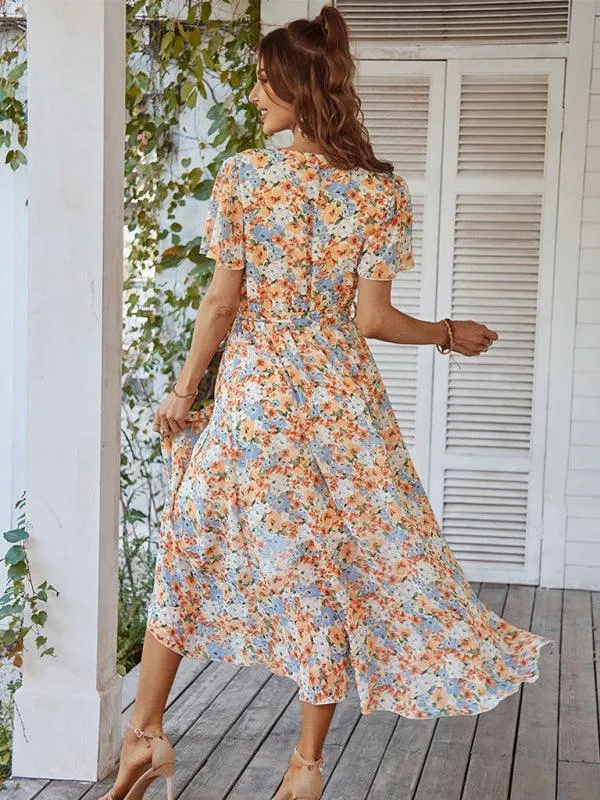 Charming Floral A-Line Dress with Effortless Elegance