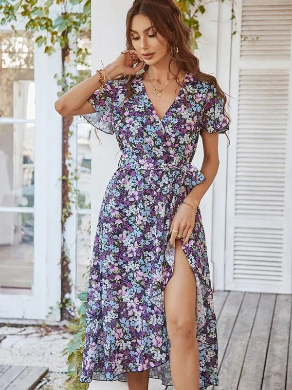 Charming Floral A-Line Dress with Effortless Elegance