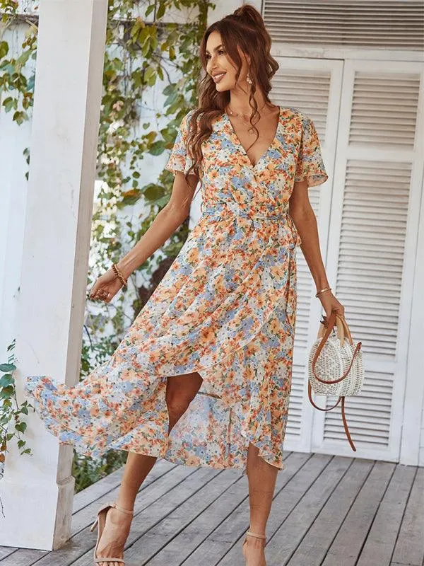 Charming Floral A-Line Dress with Effortless Elegance