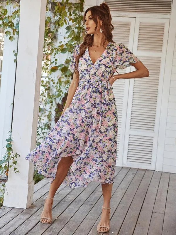 Charming Floral A-Line Dress with Effortless Elegance