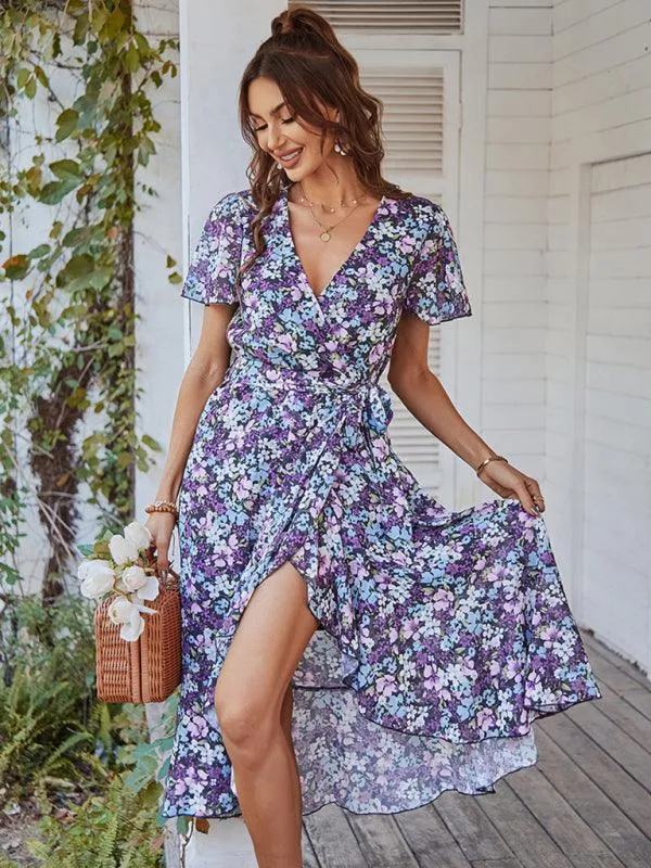 Charming Floral A-Line Dress with Effortless Elegance