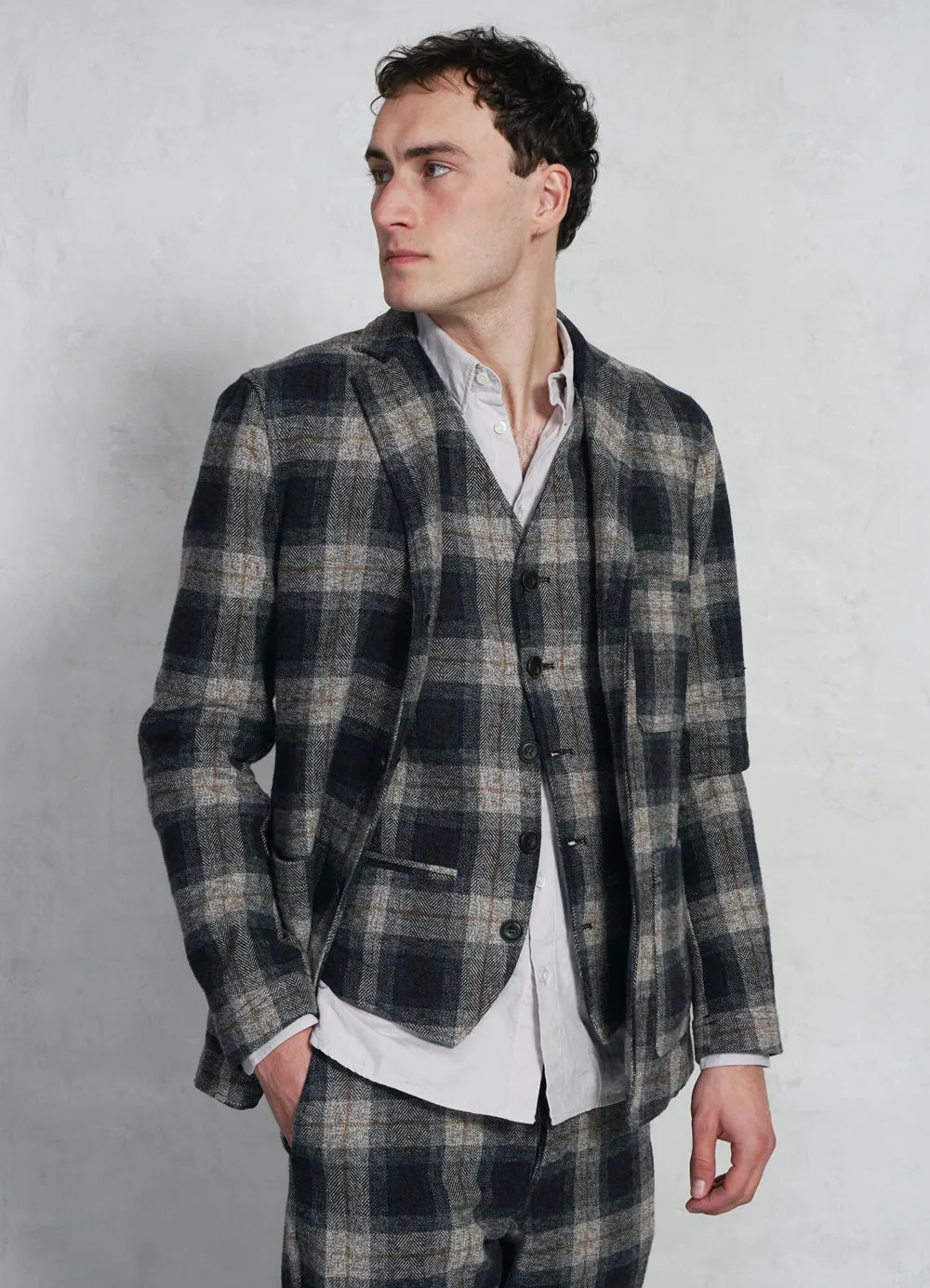 DANIEL 28-33-5 | Classic Waistcoat | Blue Grey Checks