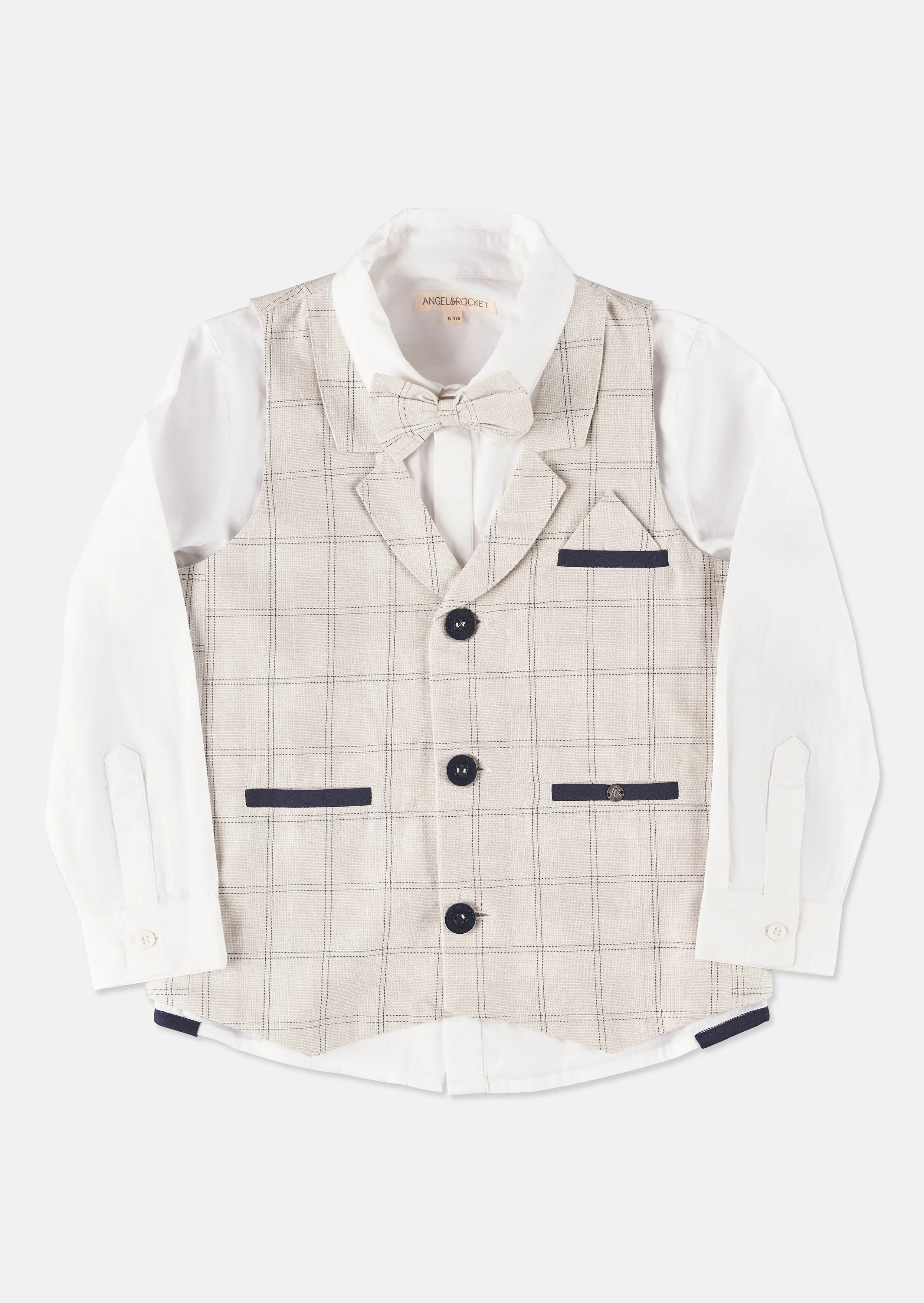 Emerson Grey Check Waistcoat Set