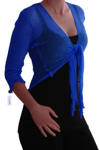 Foxy Mesh Knit Tie Front Cardigan