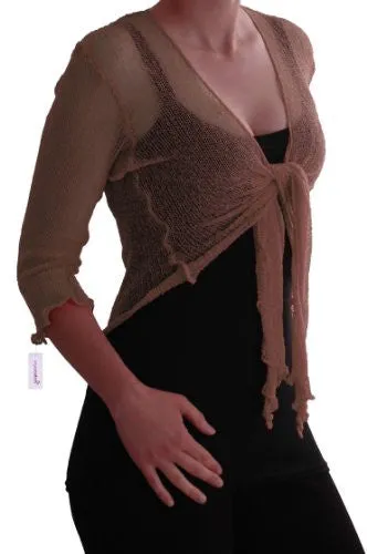 Foxy Mesh Knit Tie Front Cardigan