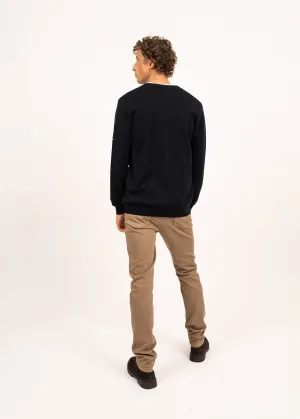 Guingamp buttoned cardigan - in extra soft merino wool (NAVY)