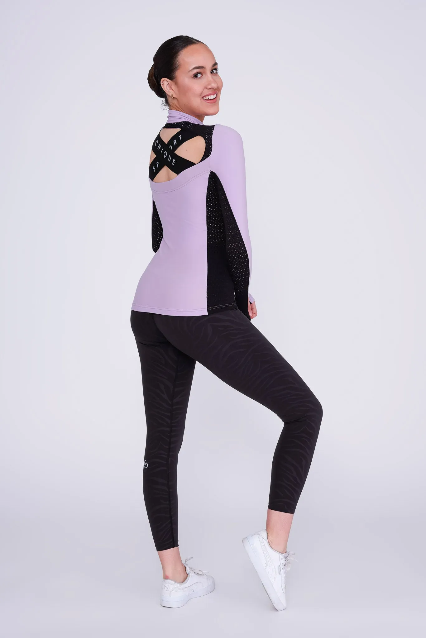 Inspire Half-Zip Top in Amethyst