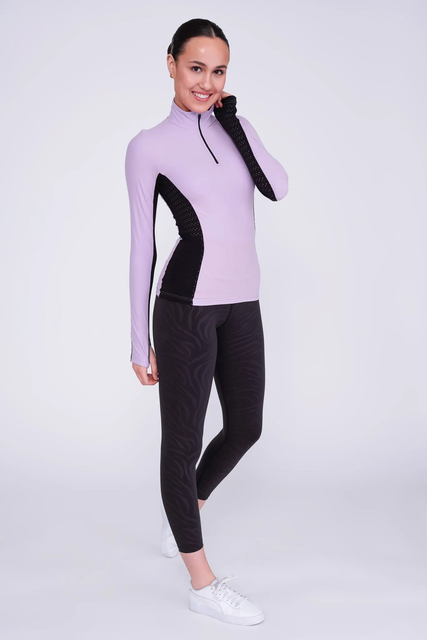 Inspire Half-Zip Top in Amethyst