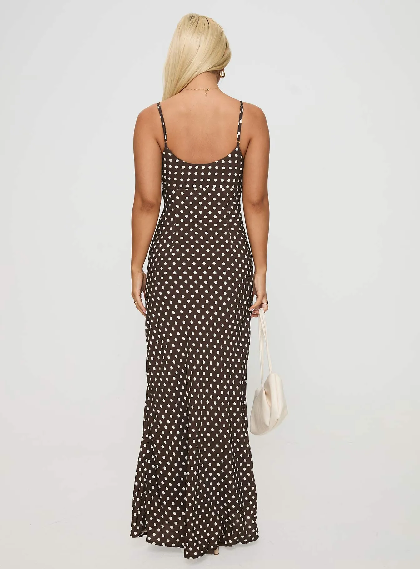 Jorjana Polka Maxi Dress Brown / White