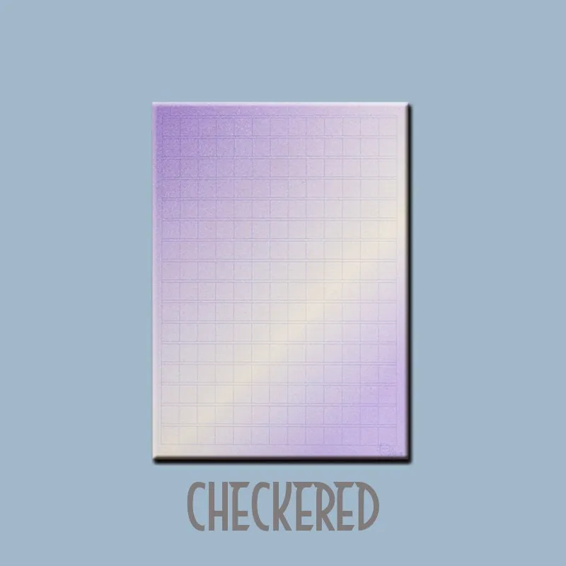 Korean GRADIENT CHECKERED MEMO Notepads Blank Notepad Checkered Notepad Grid Notepad Horizontal Rule Notepad 100gsm | 100 X 140mm 50 Sht