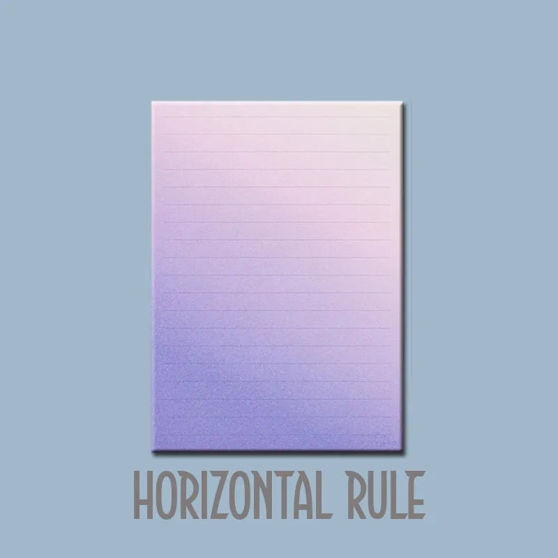 Korean GRADIENT CHECKERED MEMO Notepads Blank Notepad Checkered Notepad Grid Notepad Horizontal Rule Notepad 100gsm | 100 X 140mm 50 Sht