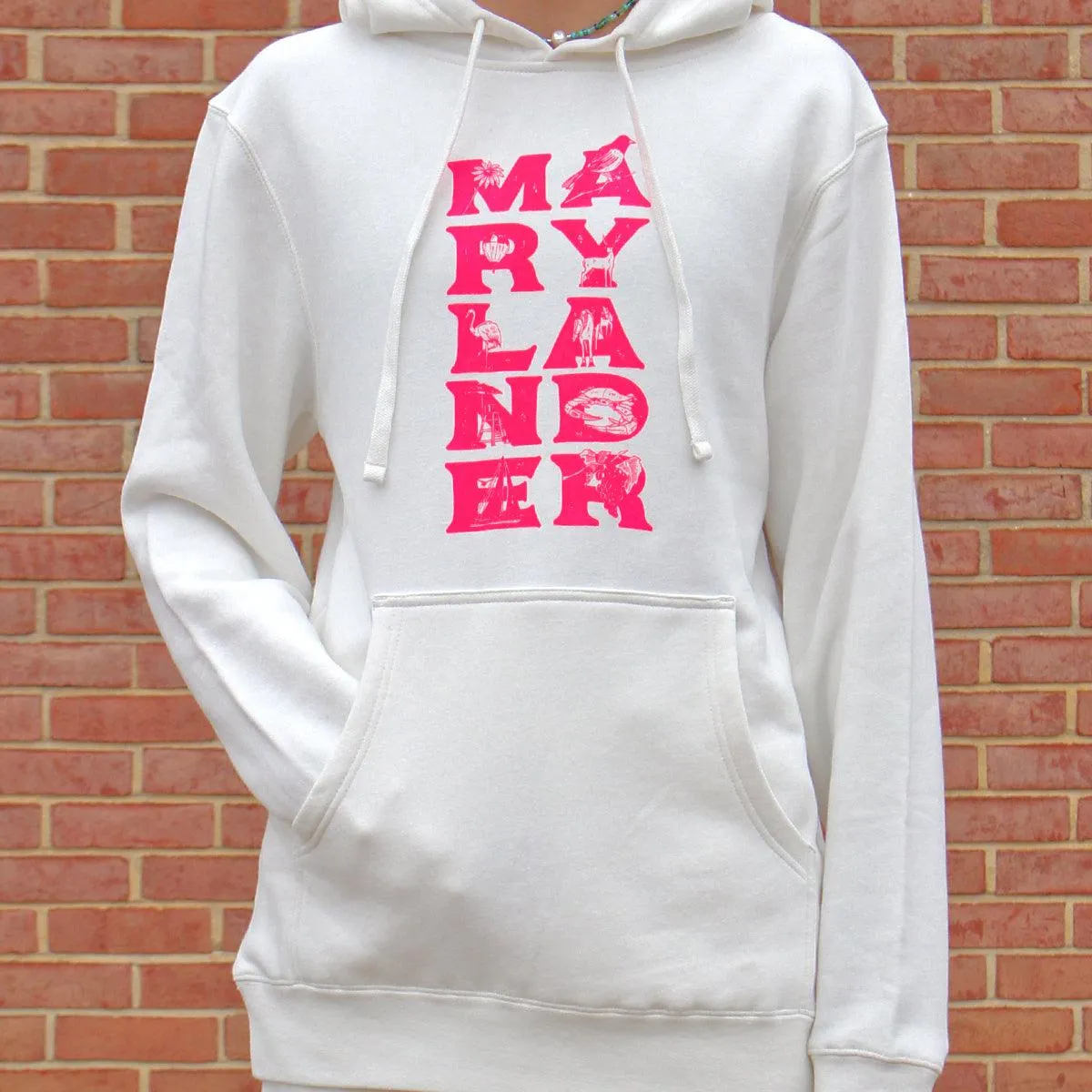 Marylander Stacked (White) / Hoodie