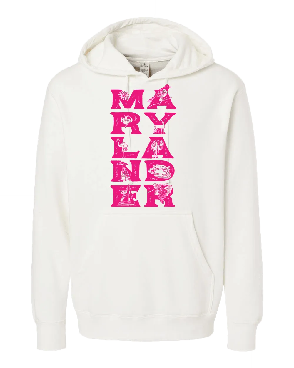 Marylander Stacked (White) / Hoodie