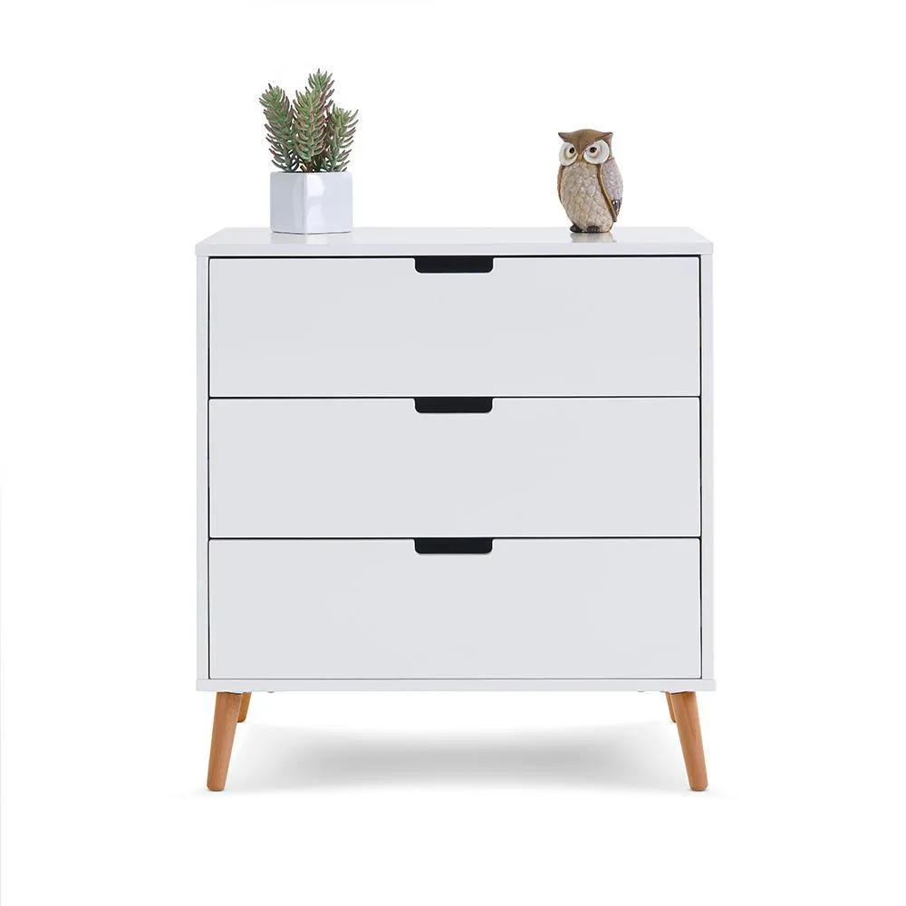 Maya Mini 3 Piece Nursery Furniture Set - White & Natural