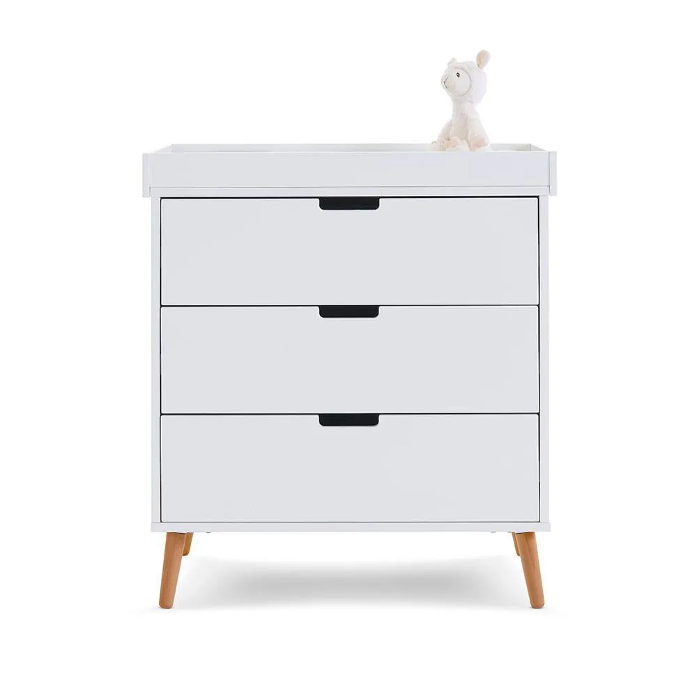 Maya Mini 3 Piece Nursery Furniture Set - White & Natural