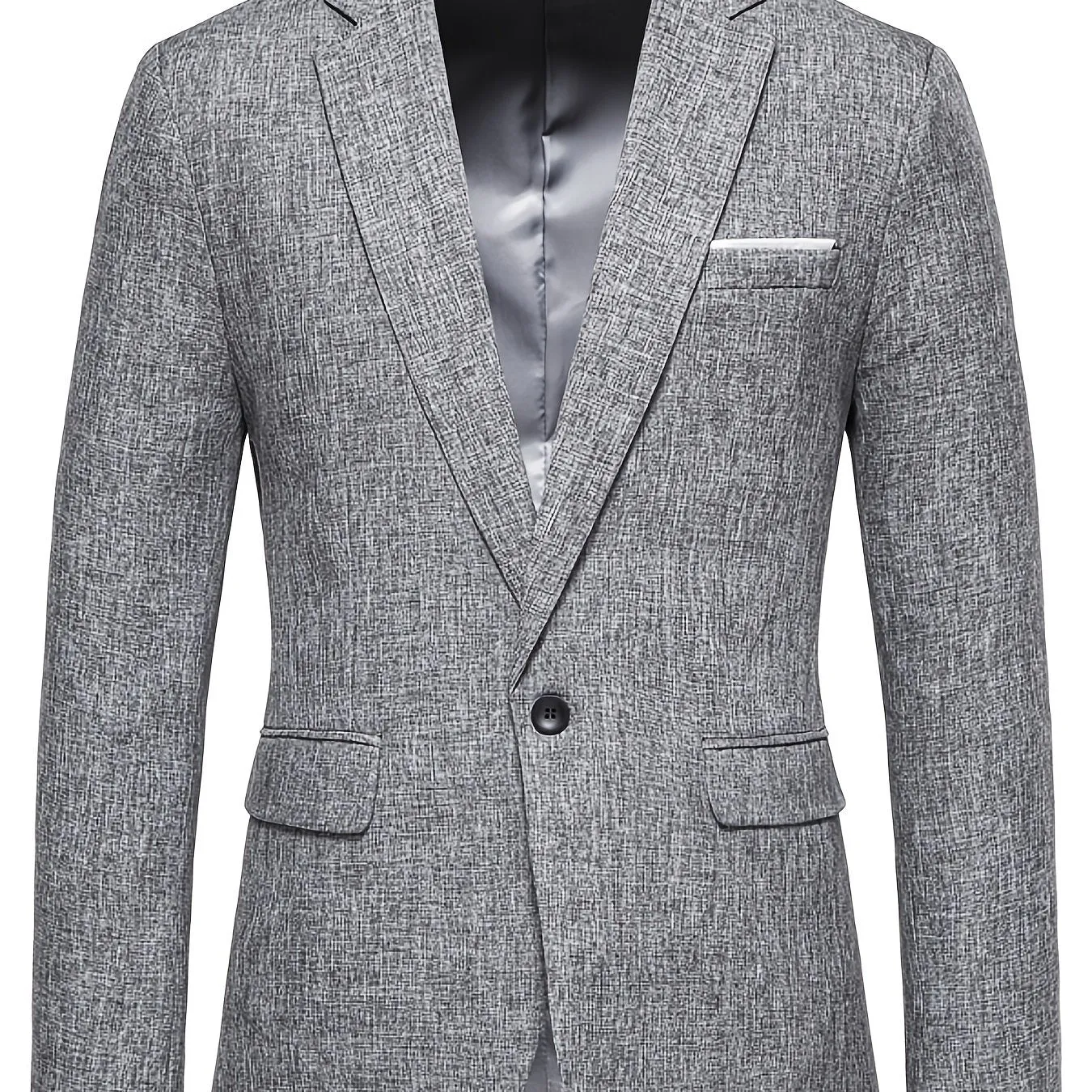 Men's Casual Grey Blazer Suit With One Button Best Sellers