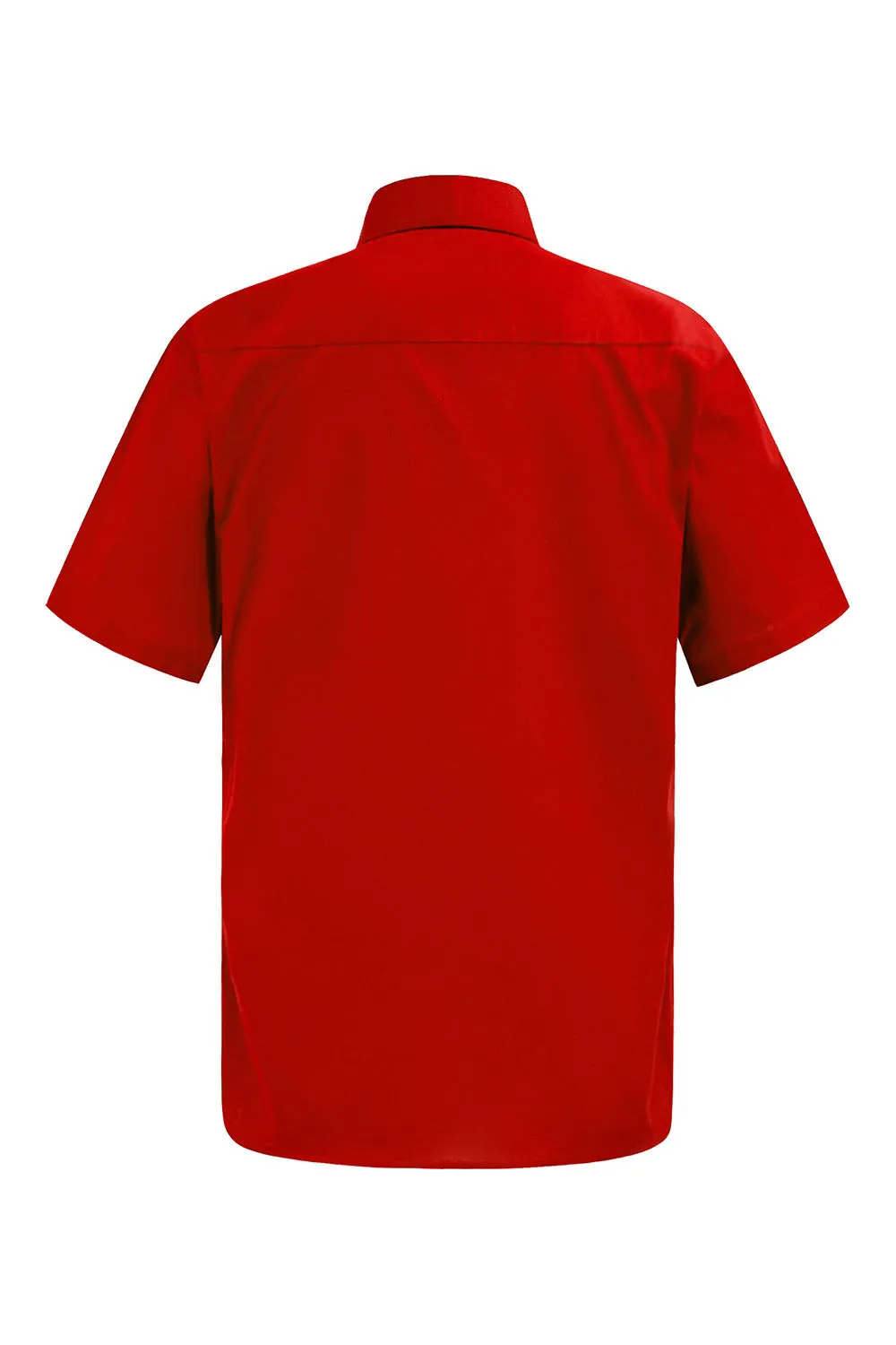 Men's Regular Fit Short Sleeve Solid Color Dress Shirts (Red)