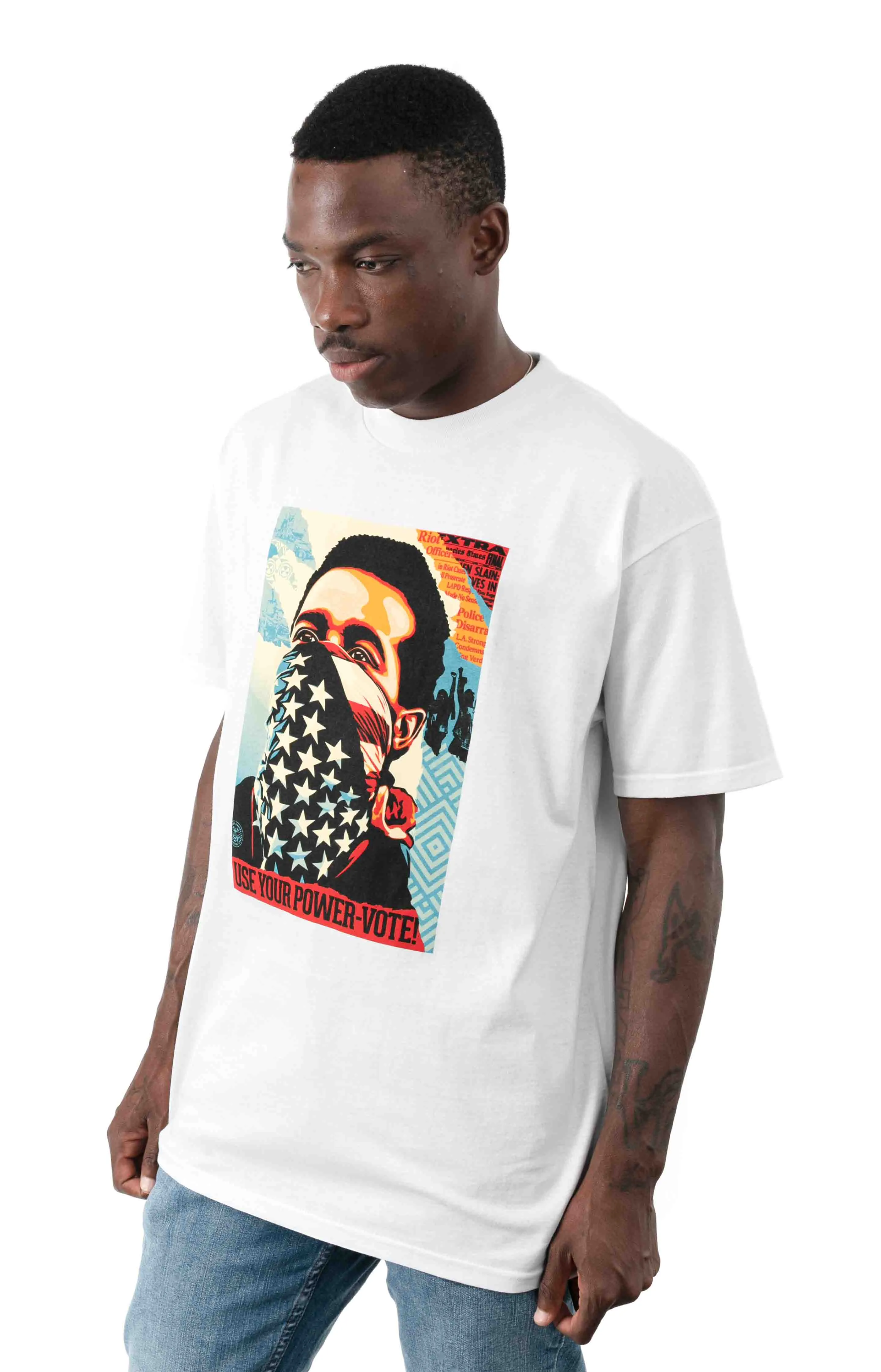 OBEY American Rage Classic Cotton Tee - White