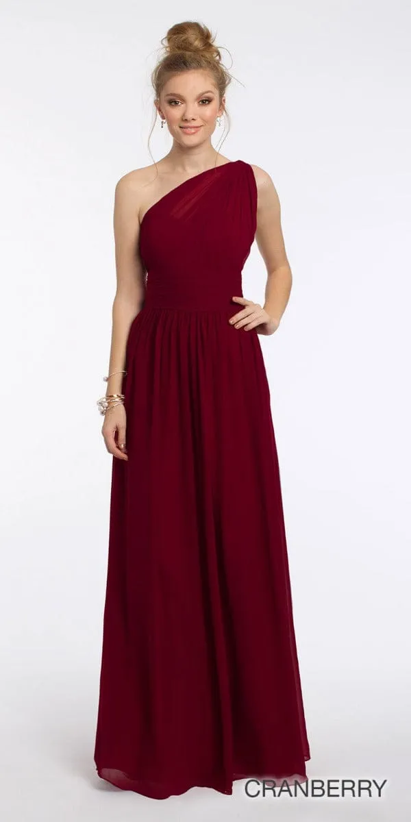 One Shoulder Illusion Bridesmaid Dress - Plus