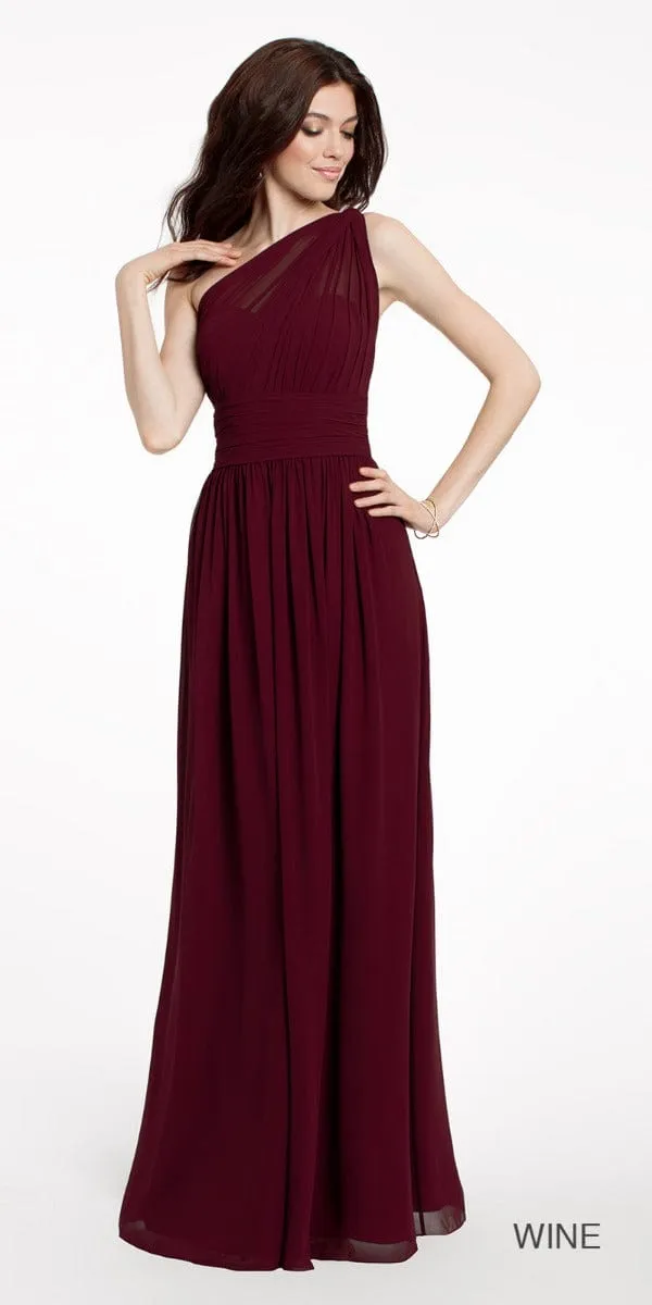 One Shoulder Illusion Bridesmaid Dress - Plus