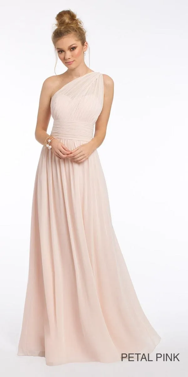 One Shoulder Illusion Bridesmaid Dress - Plus