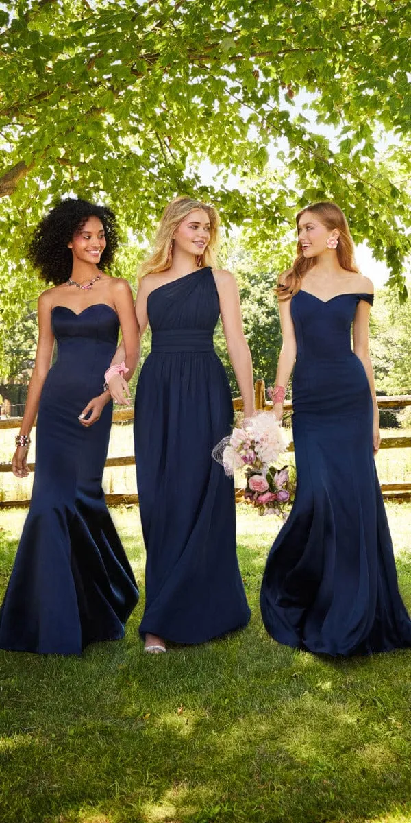 One Shoulder Illusion Bridesmaid Dress - Plus