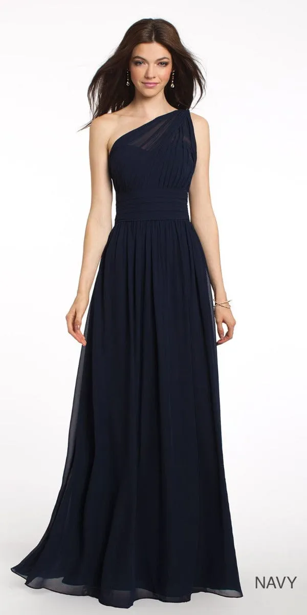 One Shoulder Illusion Bridesmaid Dress - Plus