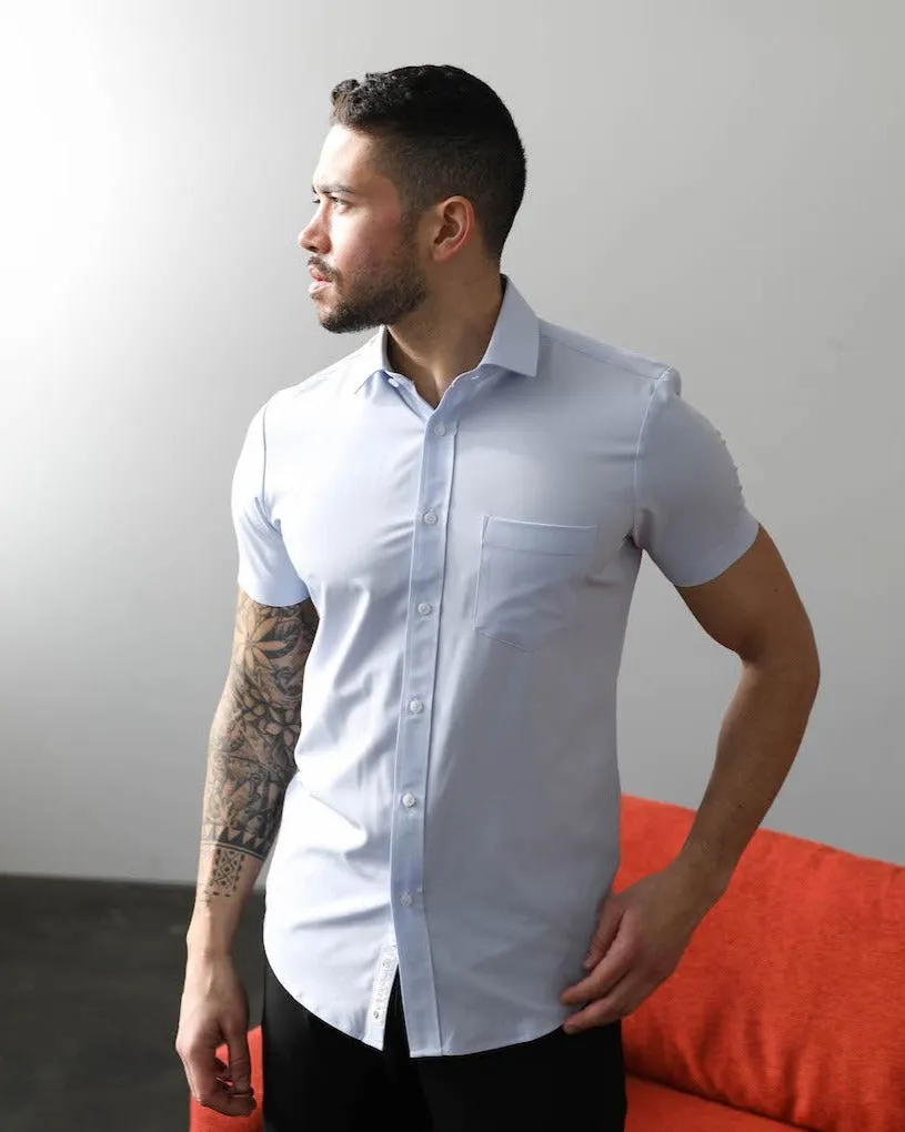 Phenom Classic Light Blue Short Sleeve Dress Shirt