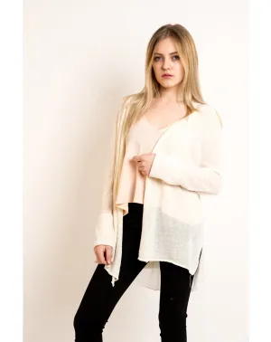 Plain white soft knit cardigan