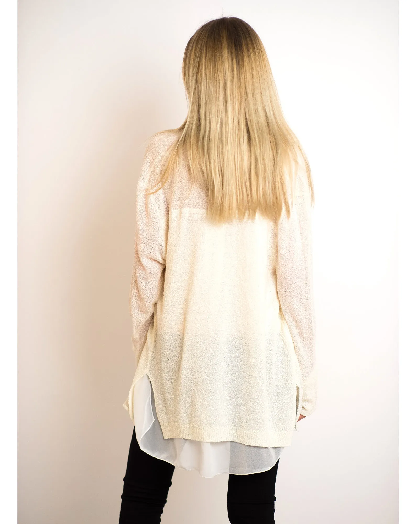 Plain white soft knit cardigan