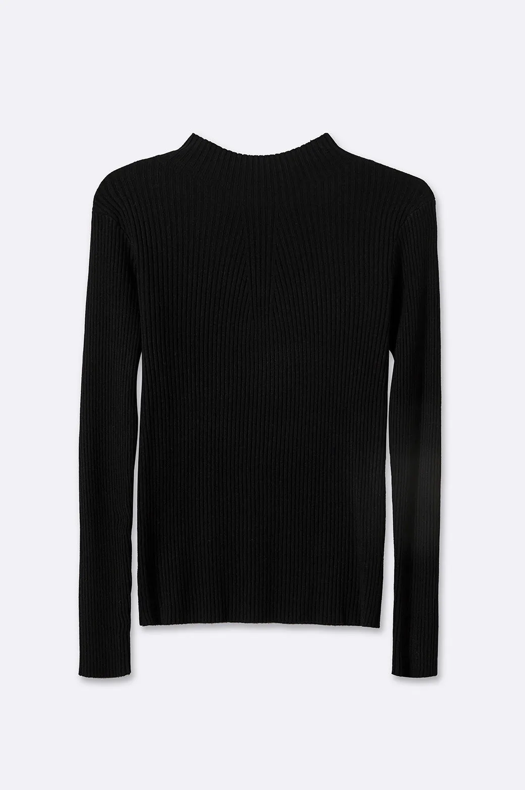 RIBBED HIGH CREW SWEATER