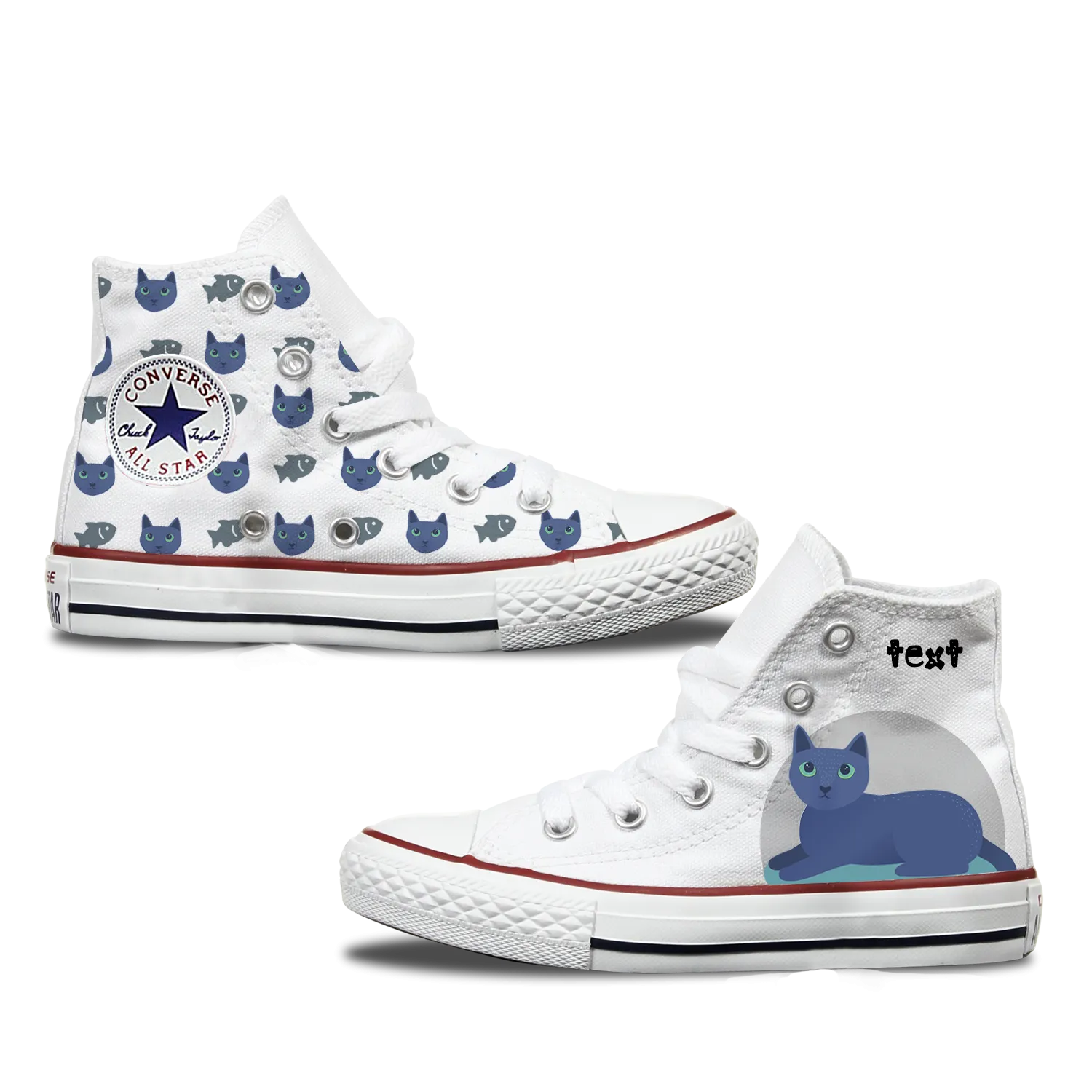 Russian Blue Kids Personalised Converse