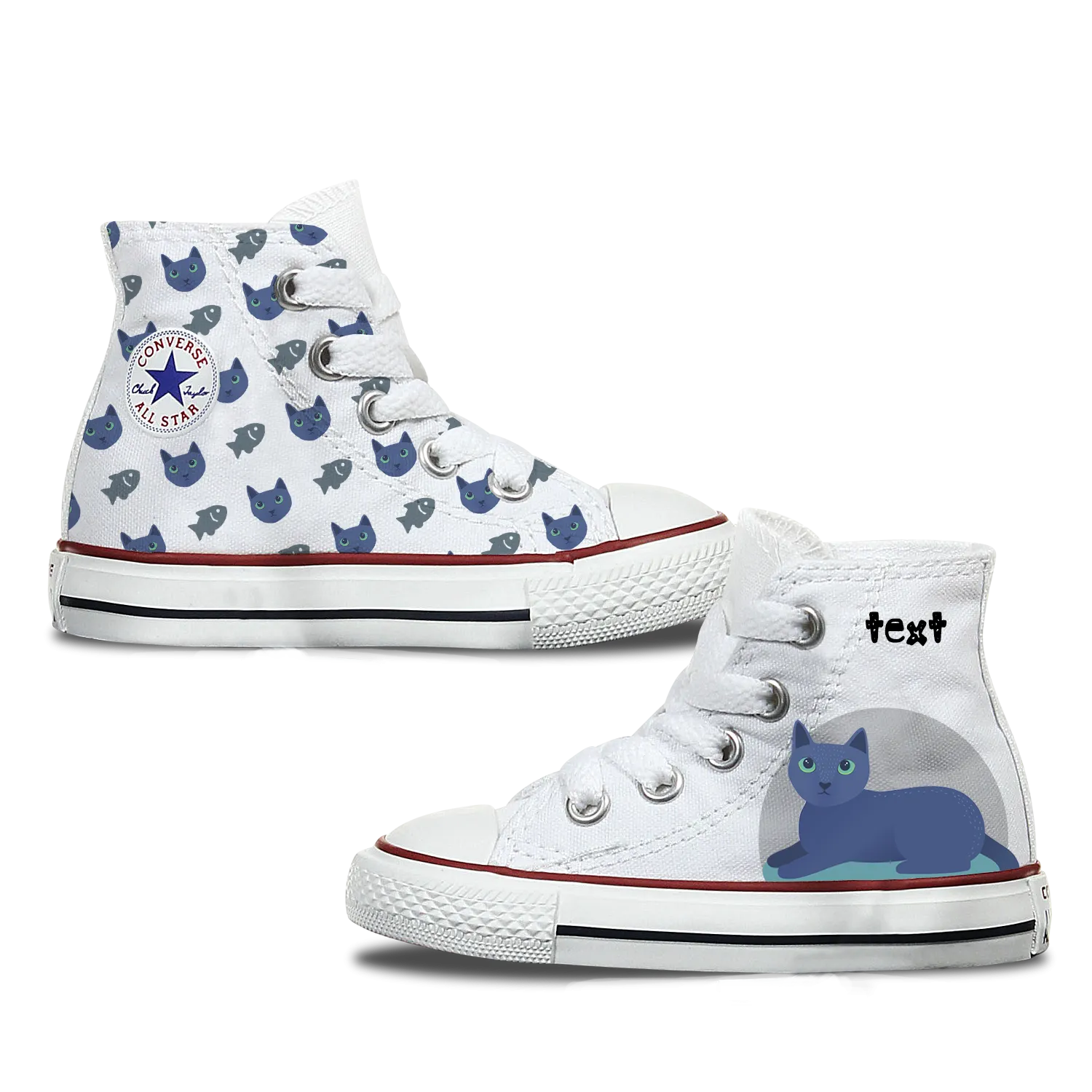 Russian Blue Kids Personalised Converse