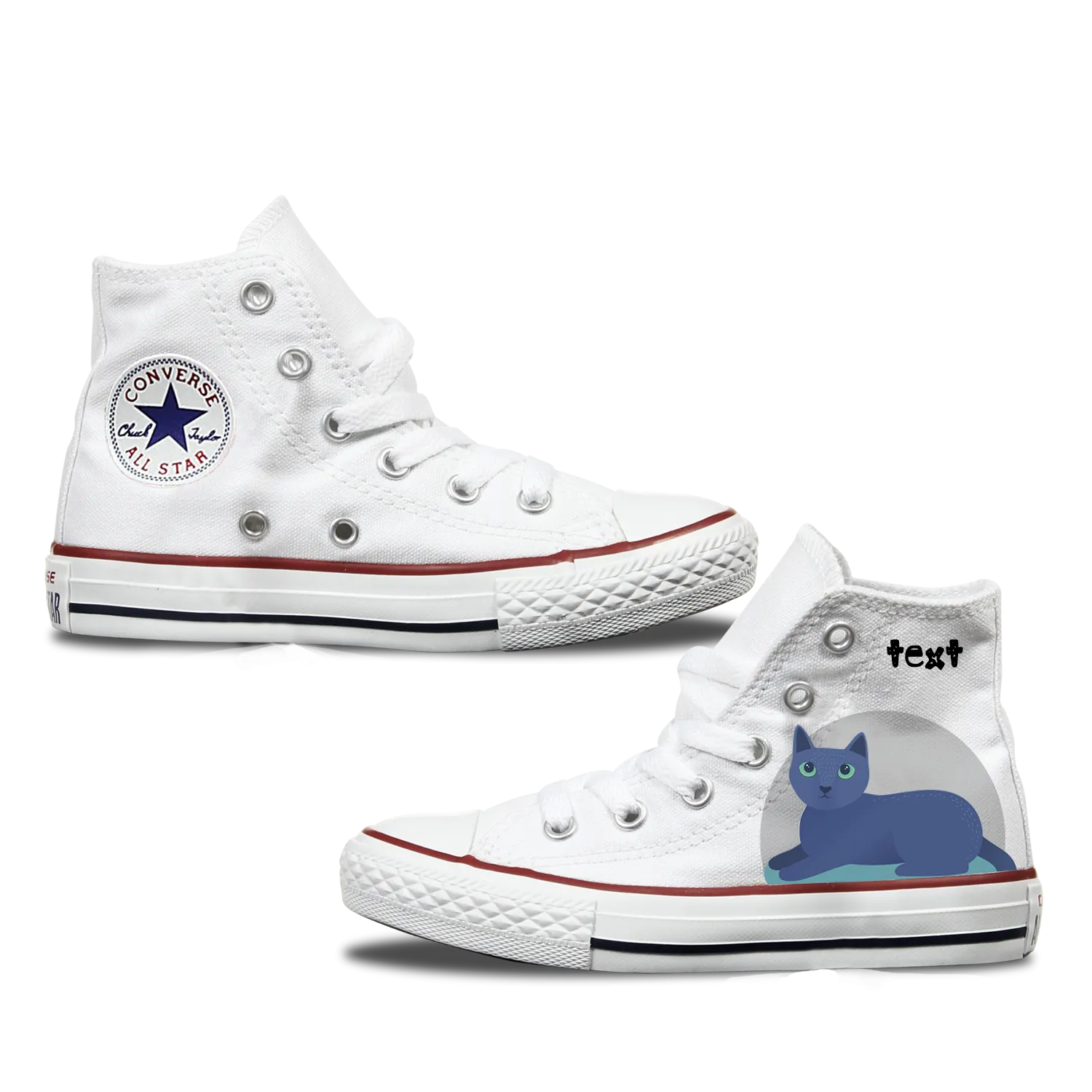 Russian Blue Kids Personalised Converse