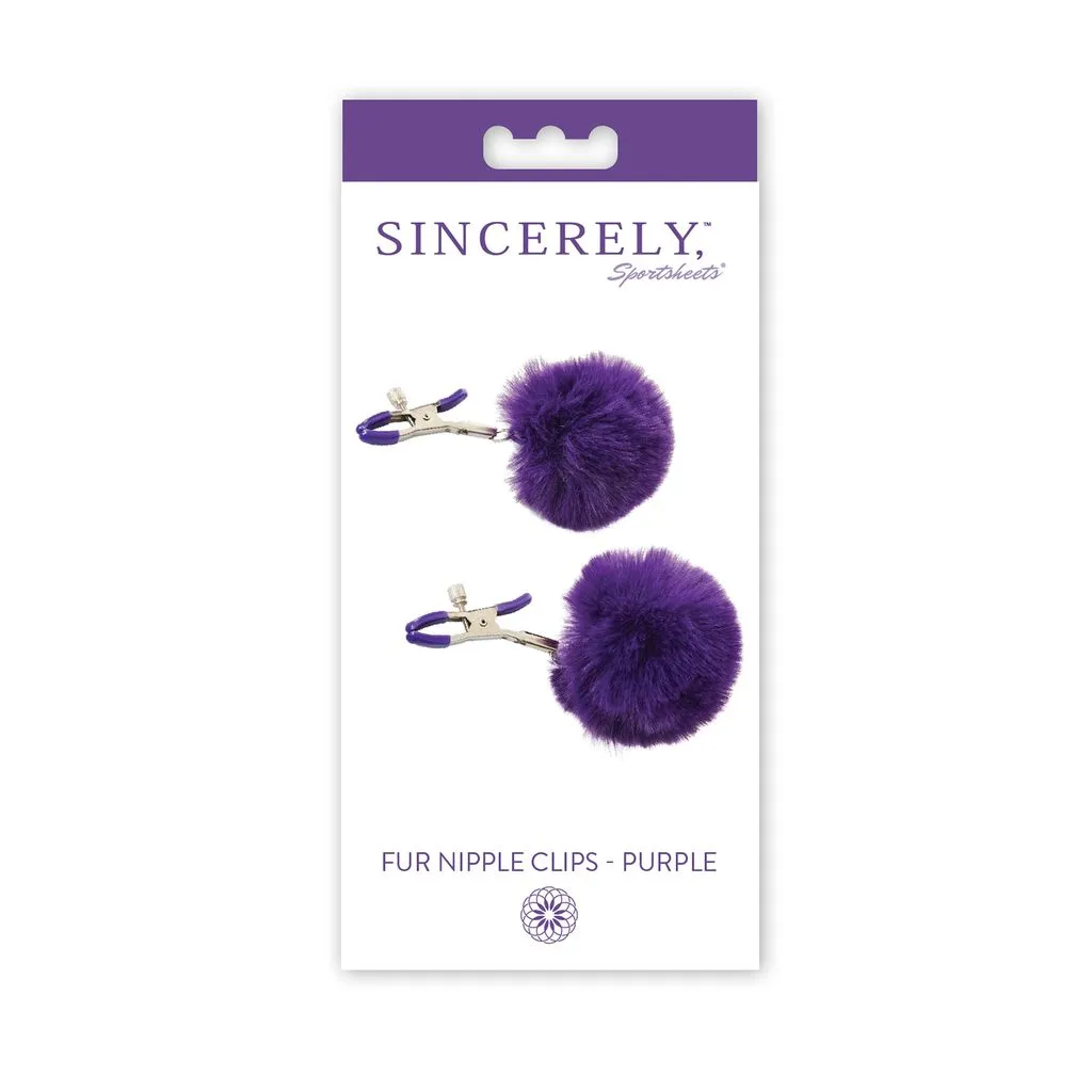 Sincerely Fur Nipple Clips Purple