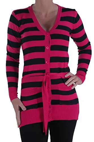 Striped Long Sleeve Cardigan